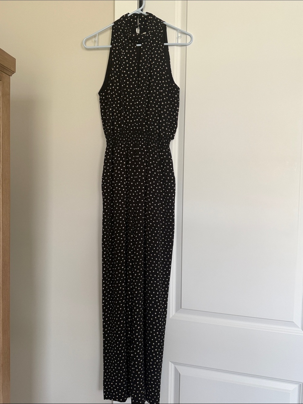 Max Studio Black Polka Dot Sleeveless Jumpsuit